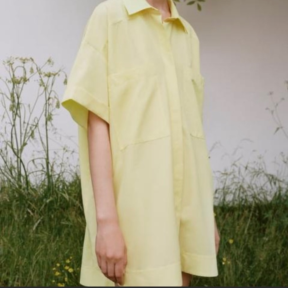 ZARA yellow oversized shirt dress